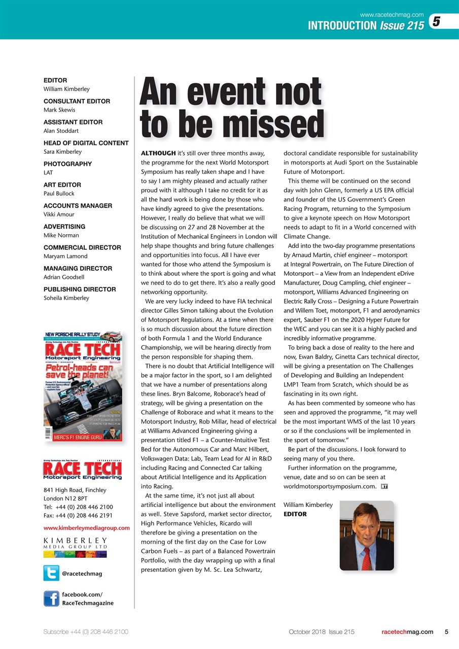 Race Tech Preview Pages