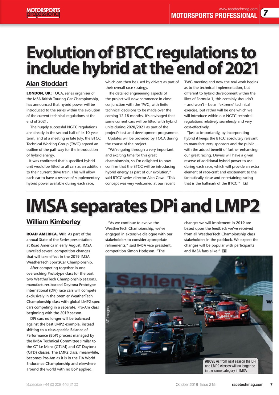 Race Tech Preview Pages