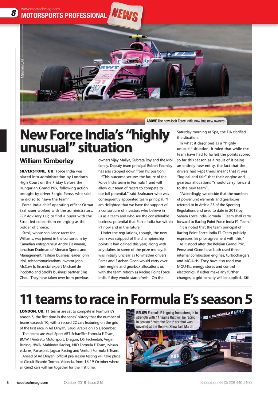 Race Tech Preview Pages