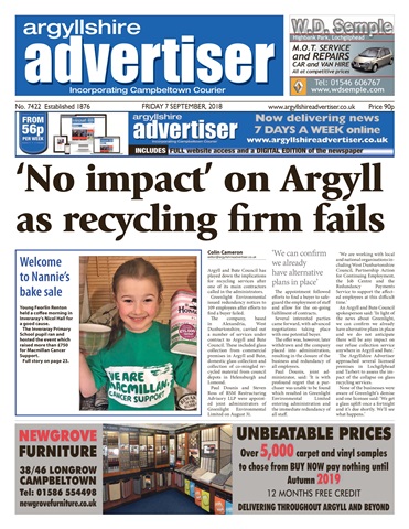 Argyllshire Advertiser issue 07 September 2018