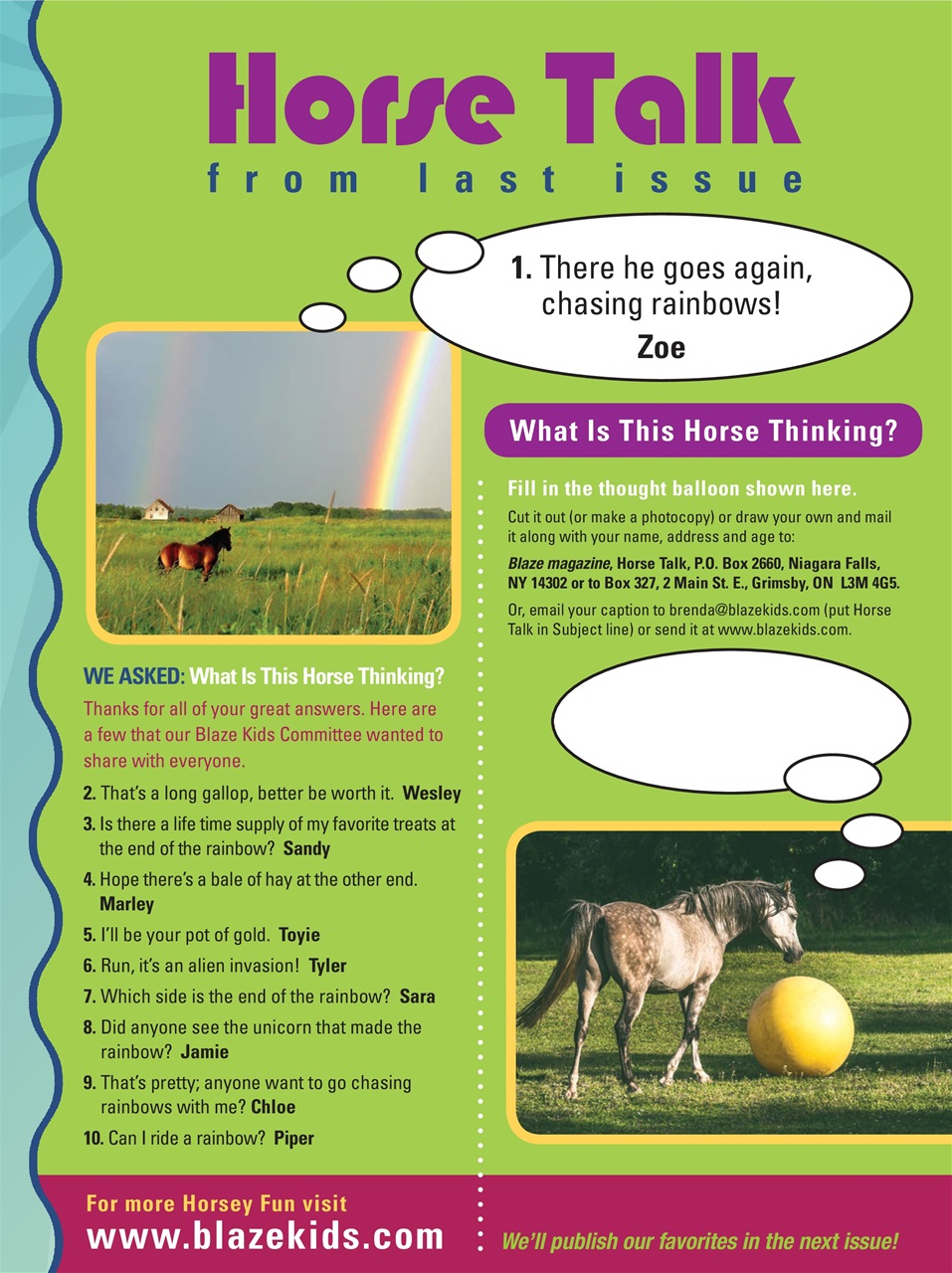 Blaze Magazine For Horse Crazy Kids Preview Pages
