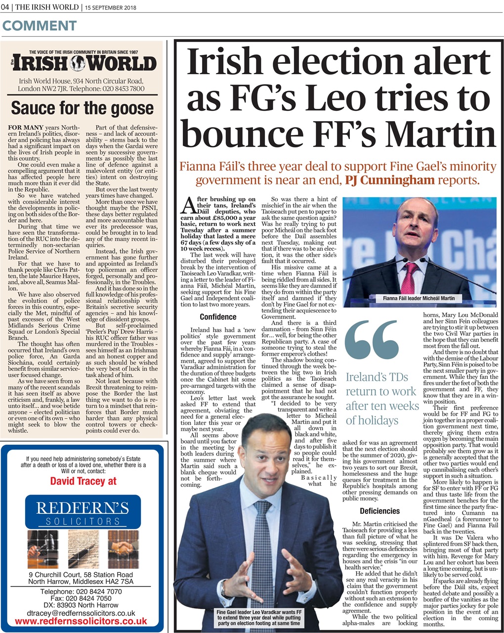 Irish World Preview Pages