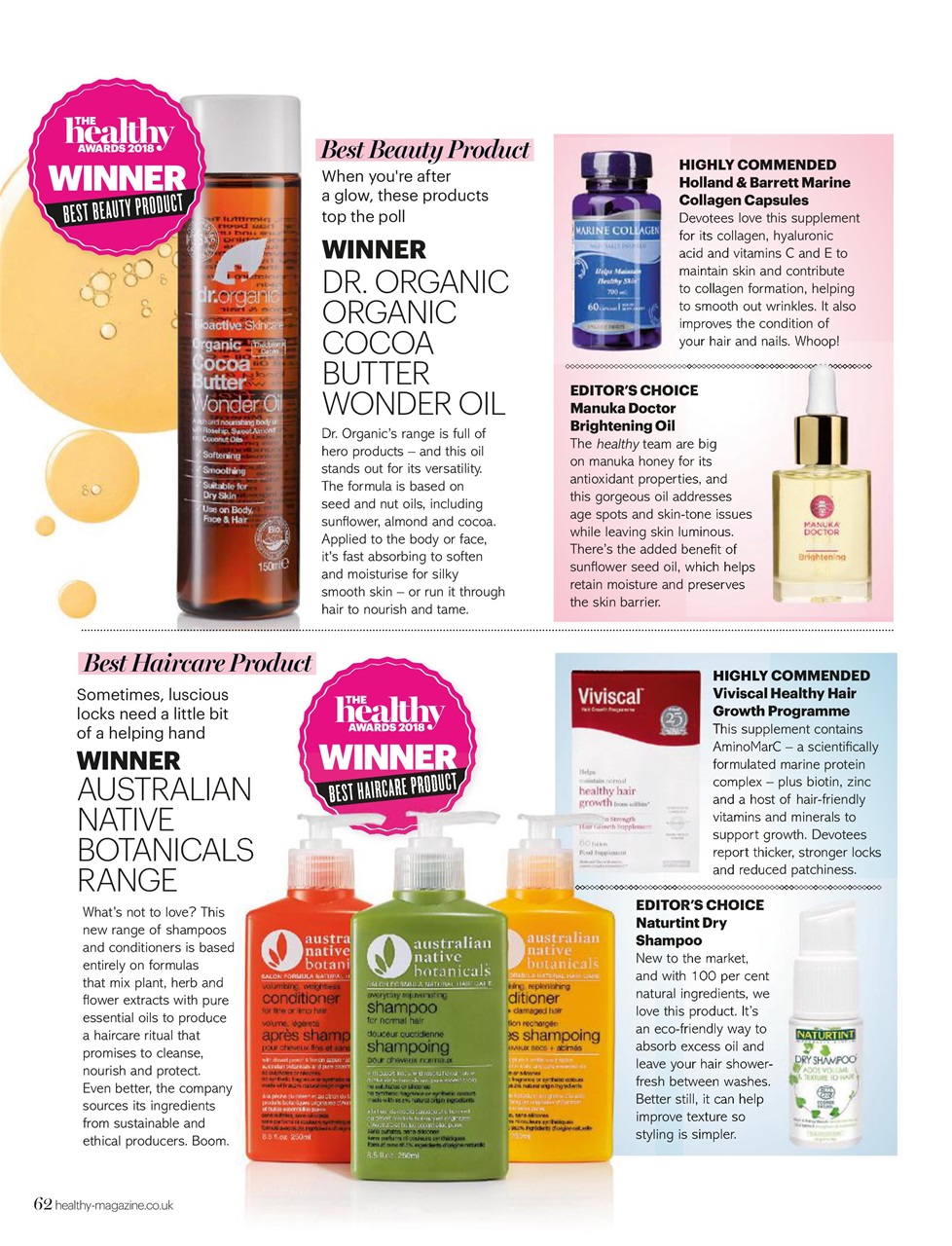 Healthy Magazine Preview Pages