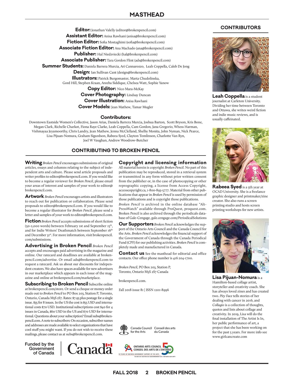 Broken Pencil Preview Pages