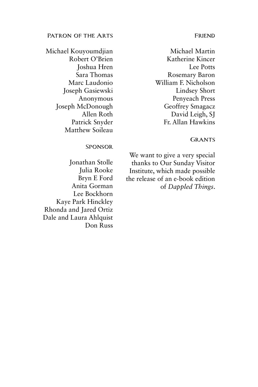 Dappled Things Preview Pages