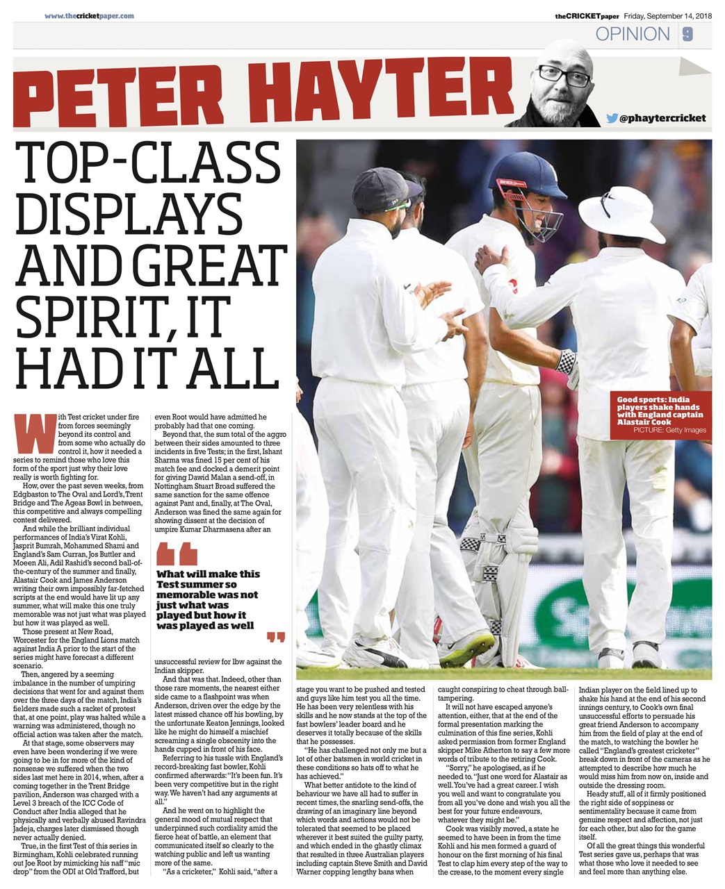 The Cricket Paper Preview Pages