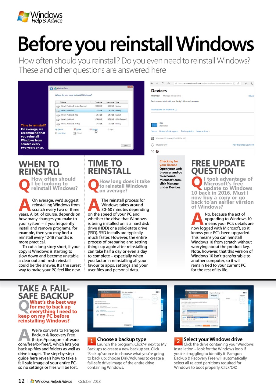 Windows Help & Advice Preview Pages