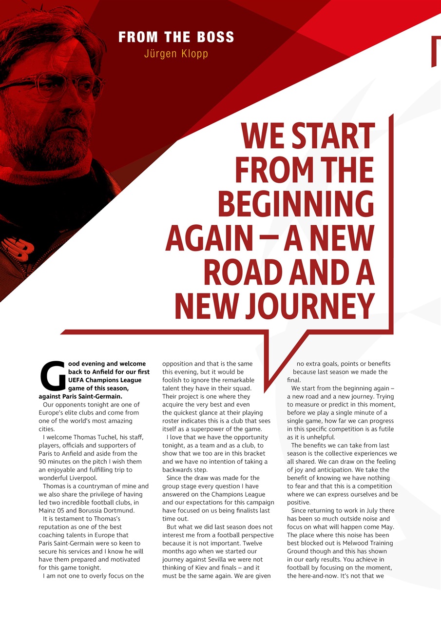 Liverpool FC Programmes Preview Pages