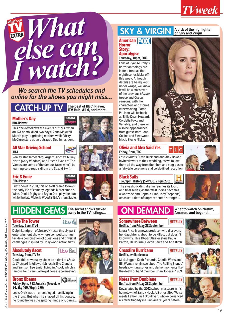 What's on TV Preview Pages