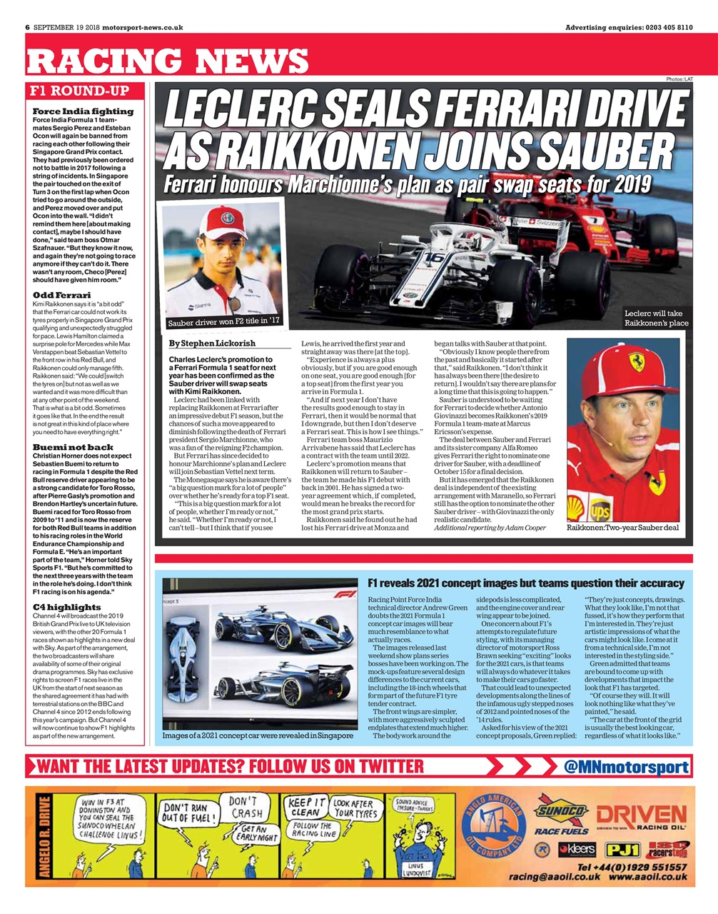 Motorsport News Preview Pages
