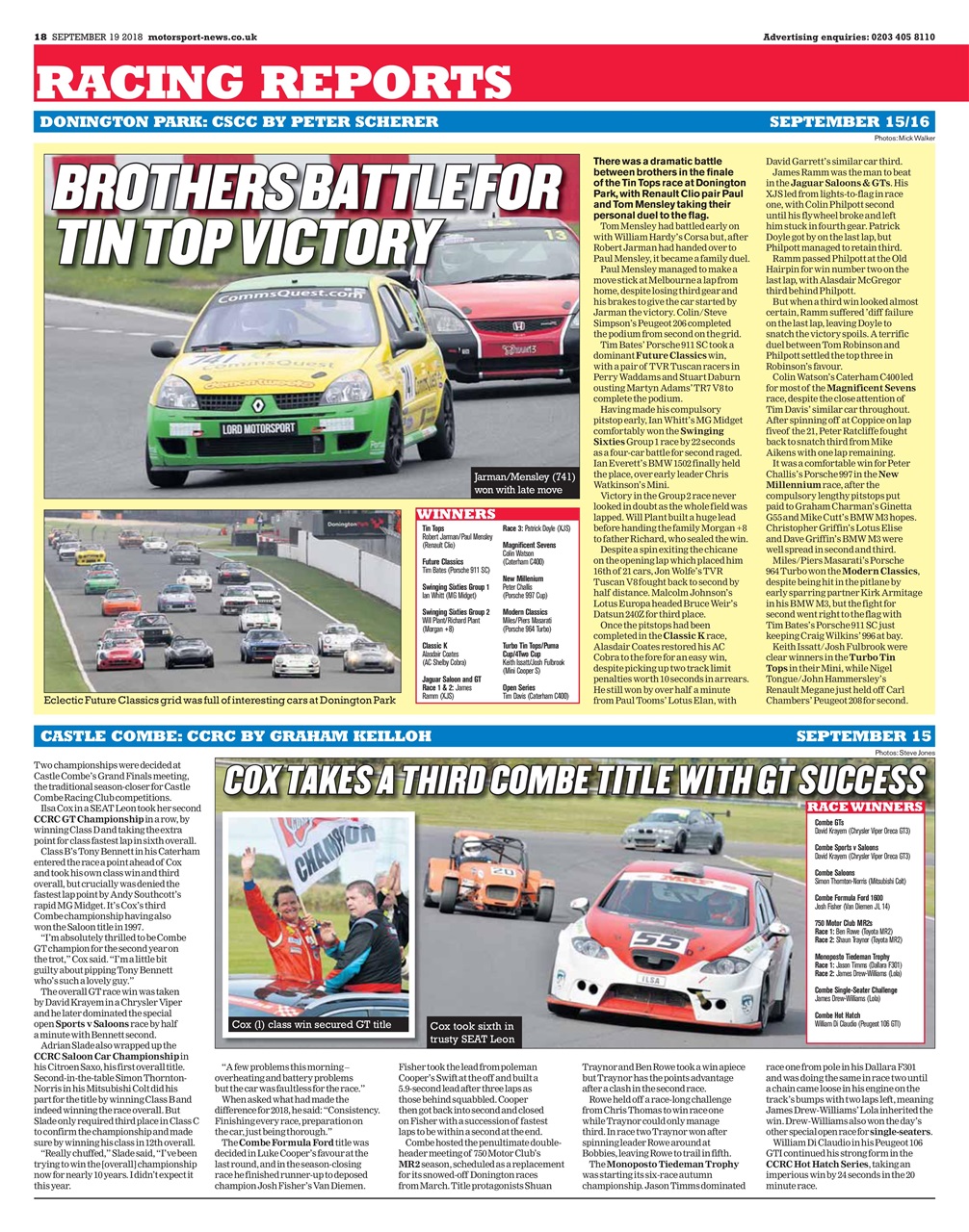 Motorsport News Preview Pages