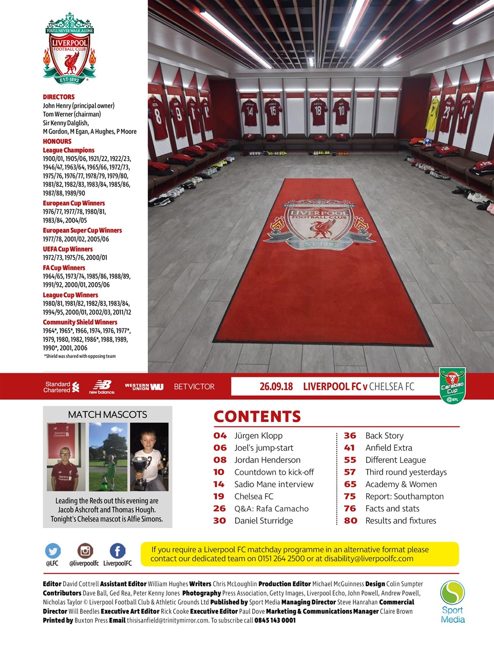 Liverpool FC Programmes Preview Pages
