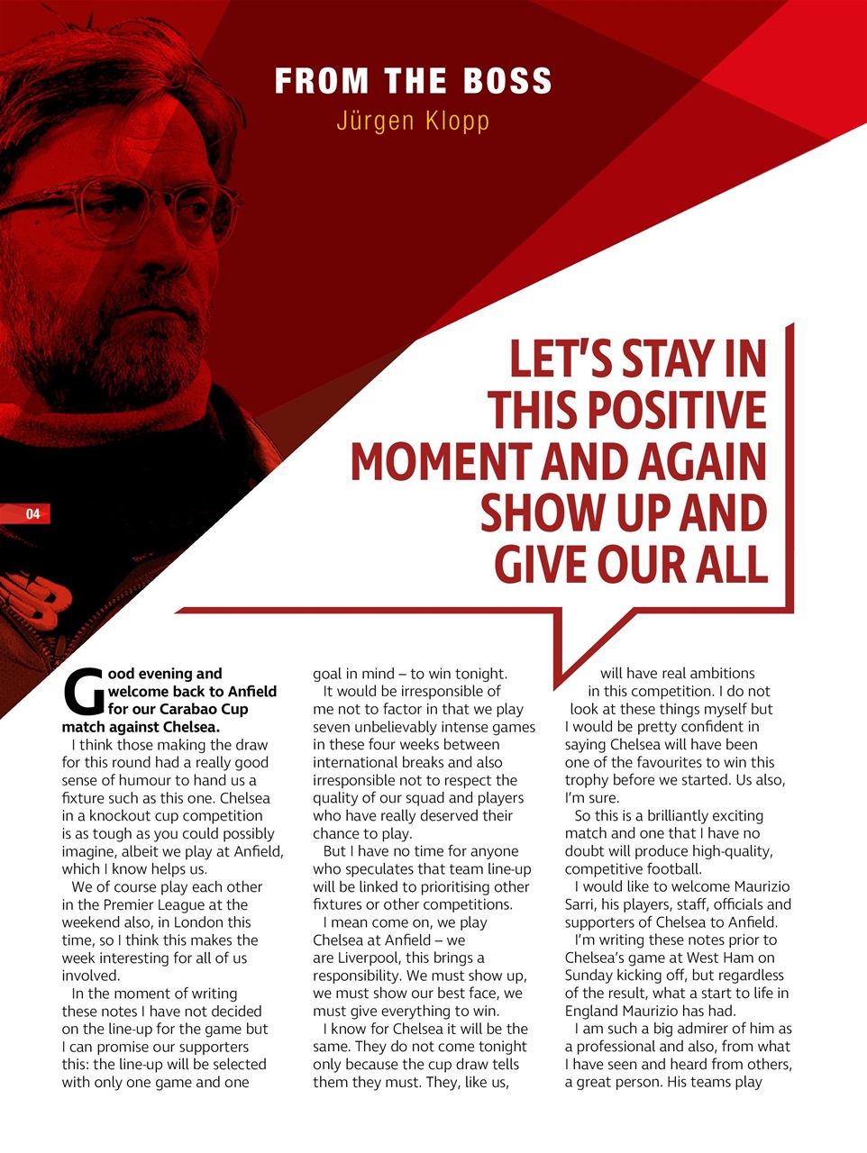 Liverpool FC Programmes Preview Pages