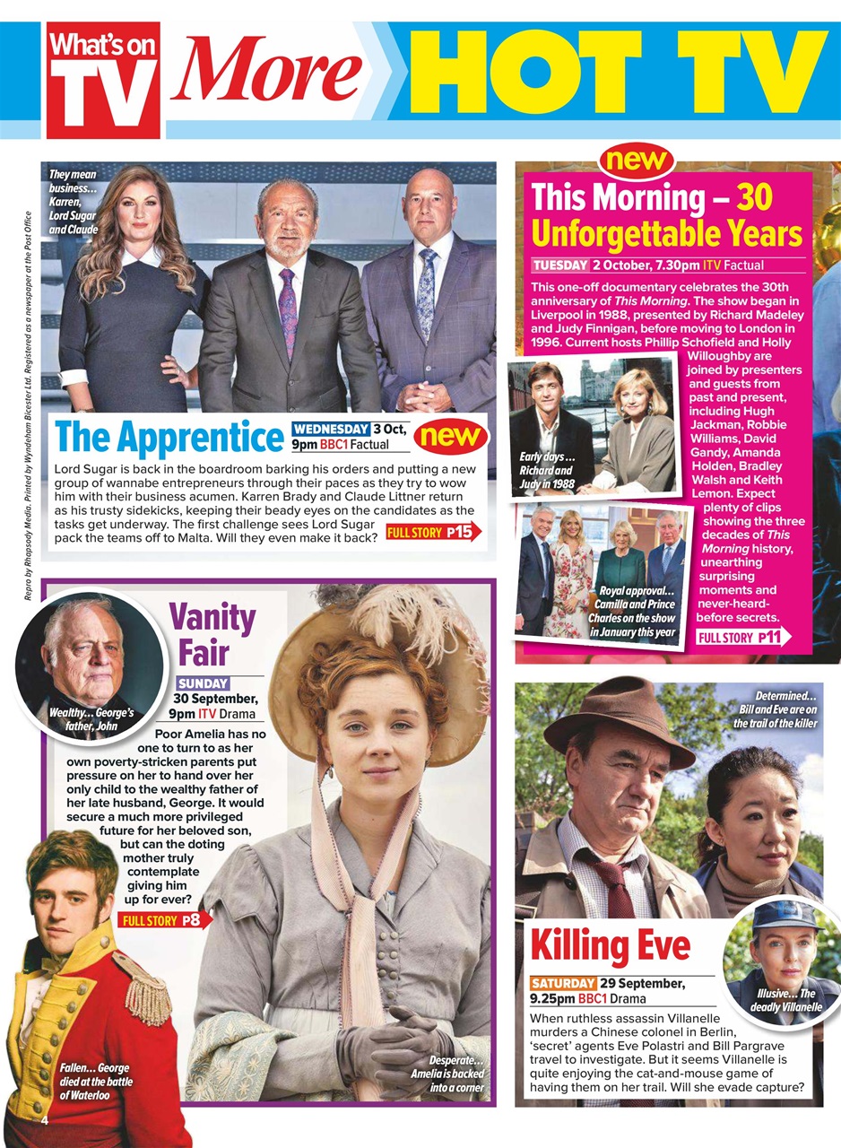 What's on TV Preview Pages