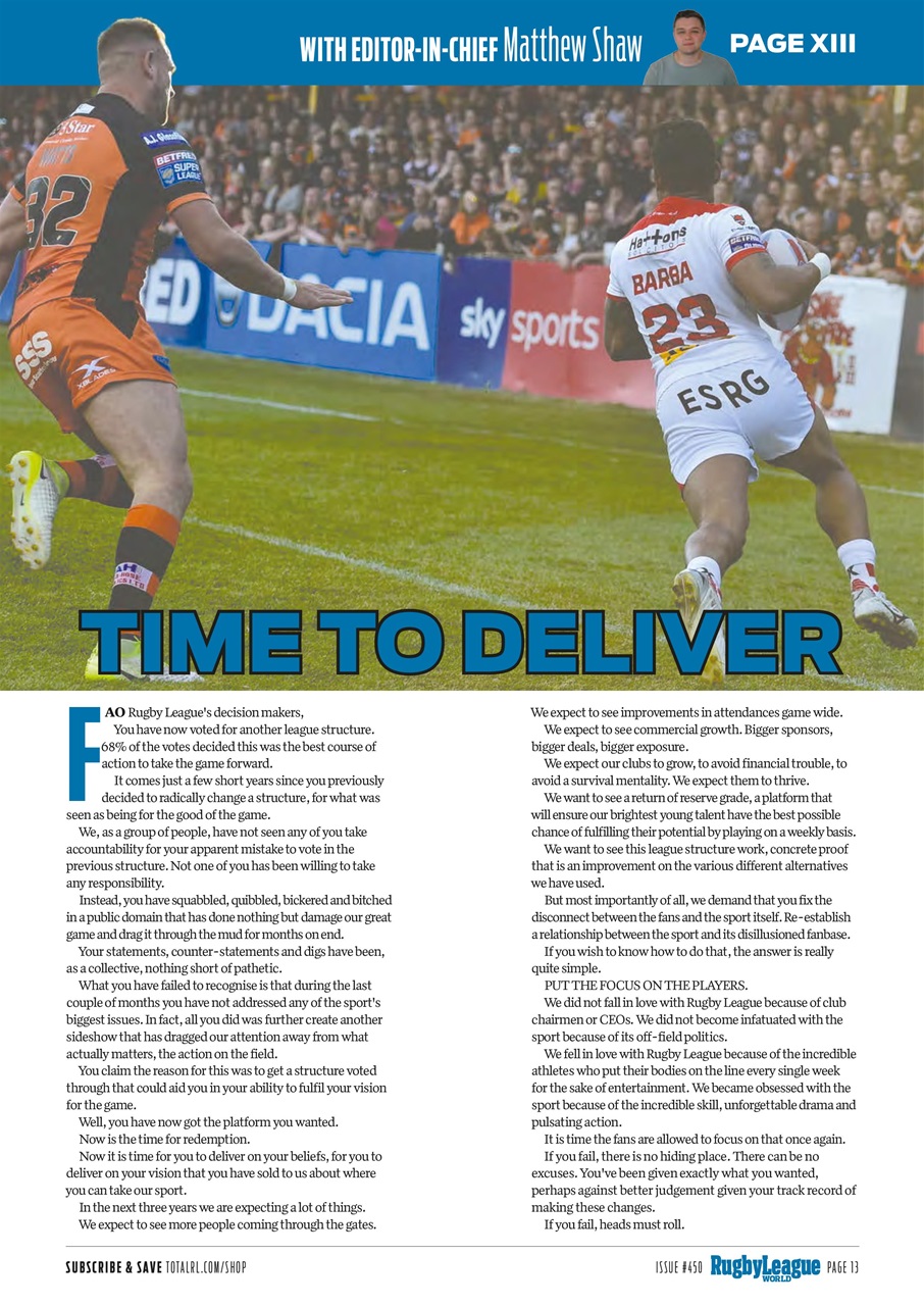 Rugby League World Preview Pages