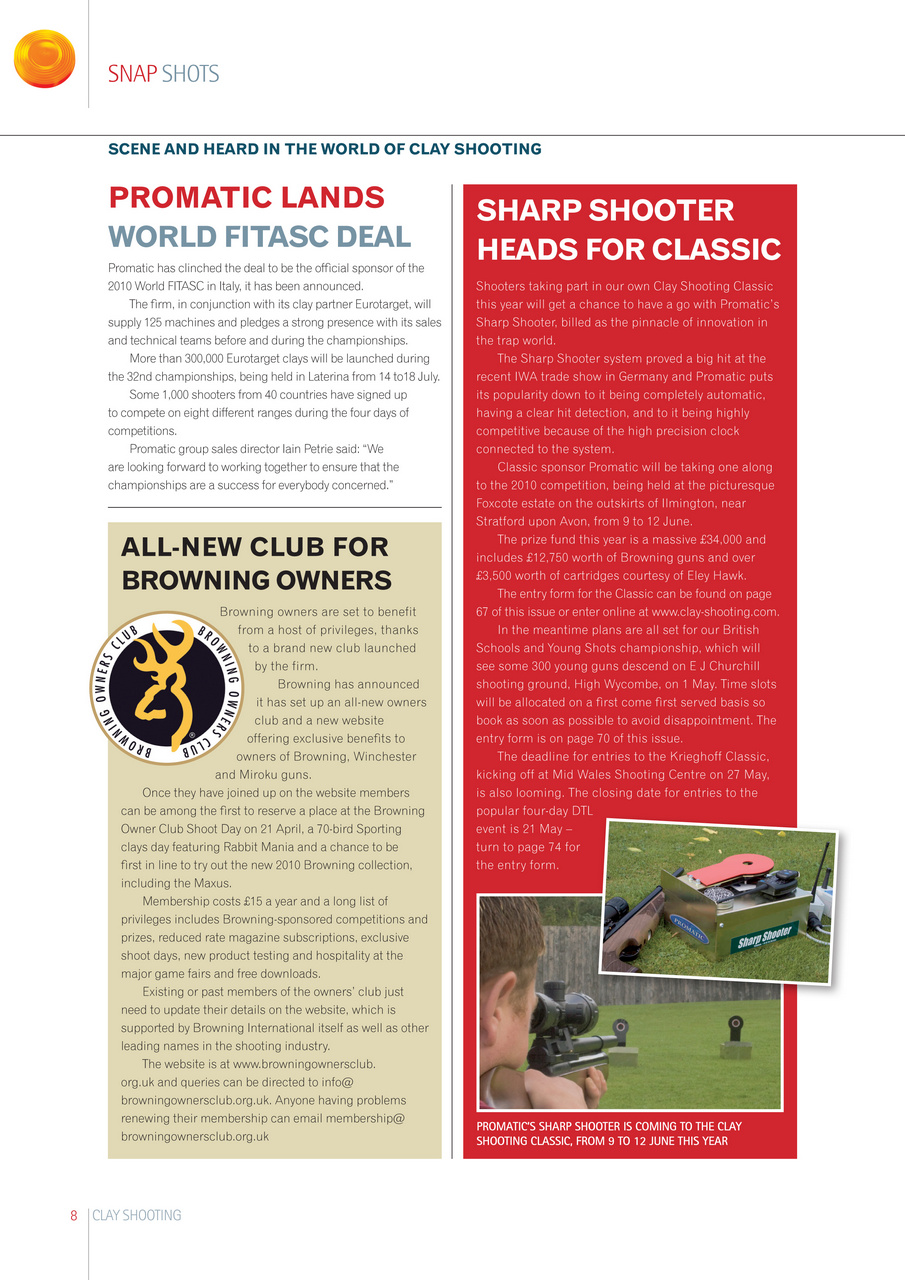 Clay Shooting Preview Pages