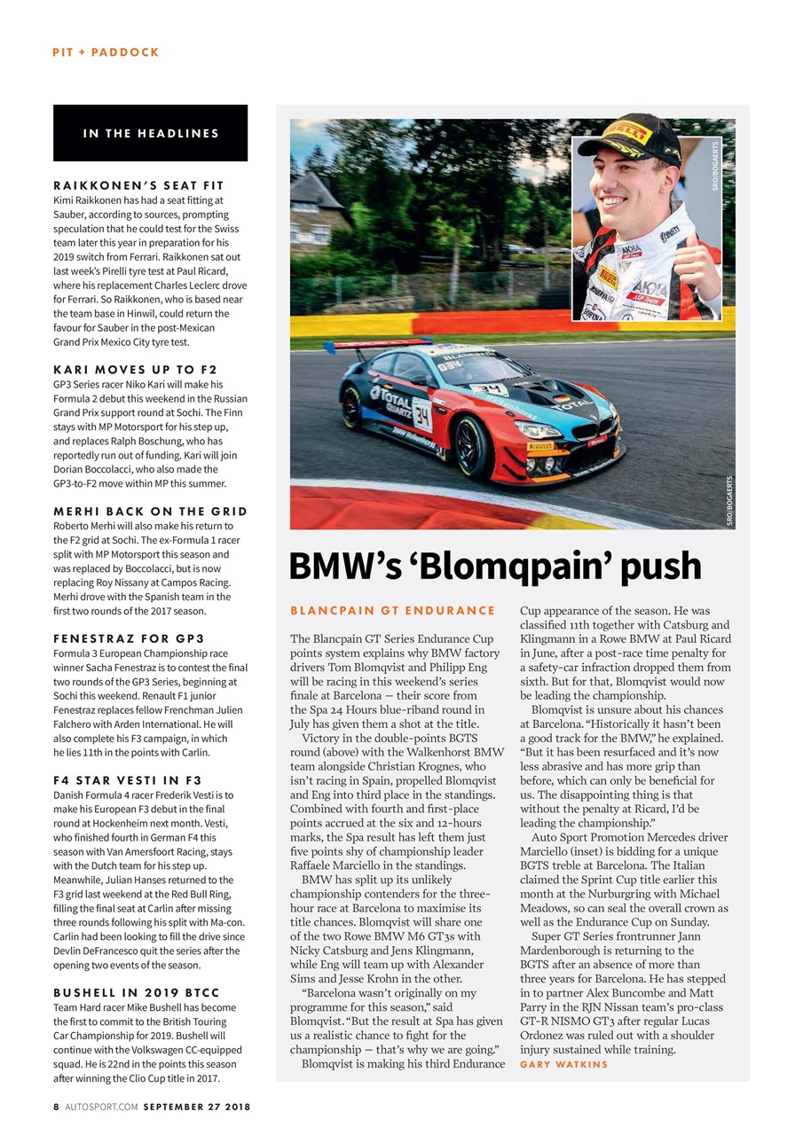 Autosport Preview Pages