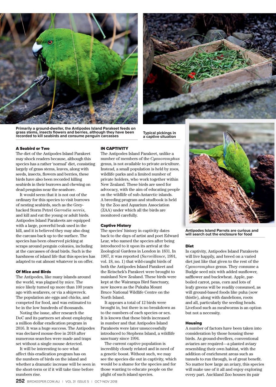 Australian Birdkeeper Magazine Preview Pages