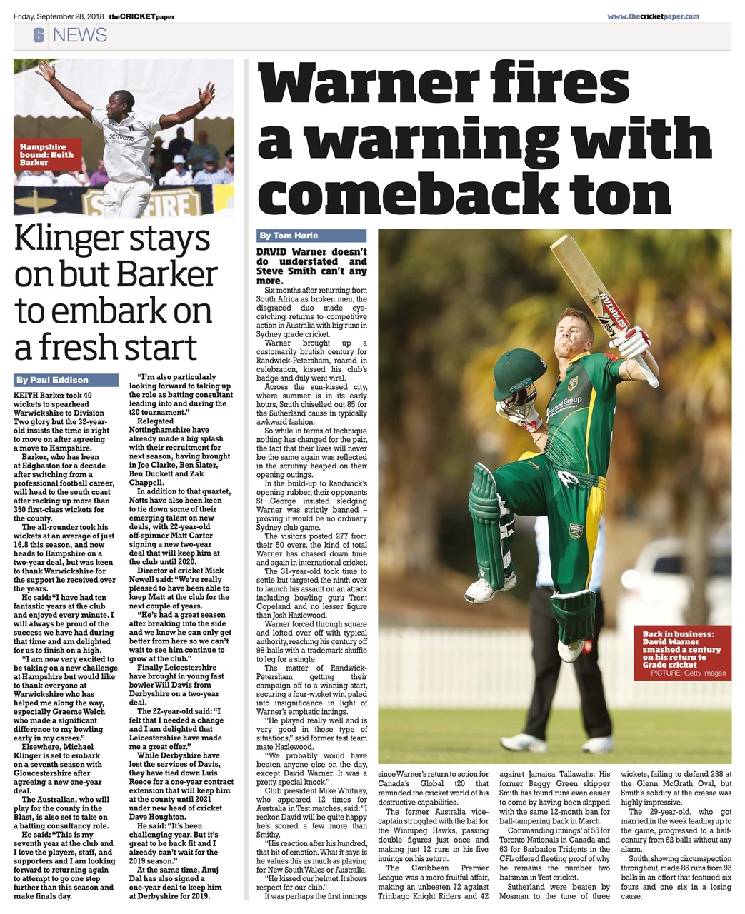 The Cricket Paper Preview Pages