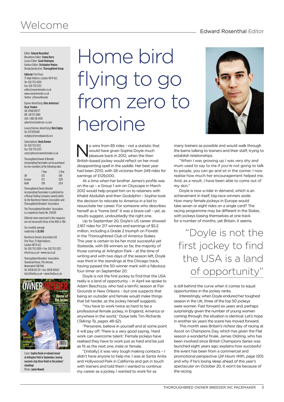 The Owner Breeder Preview Pages