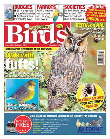 Cage & Aviary Birds issue 3rd October 2018