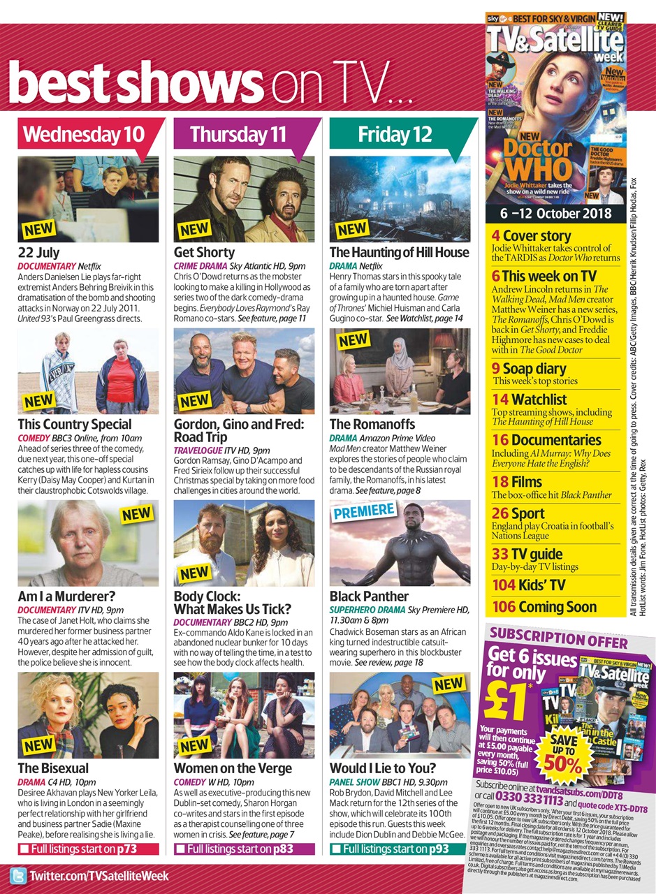 TV & Satellite Week Preview Pages