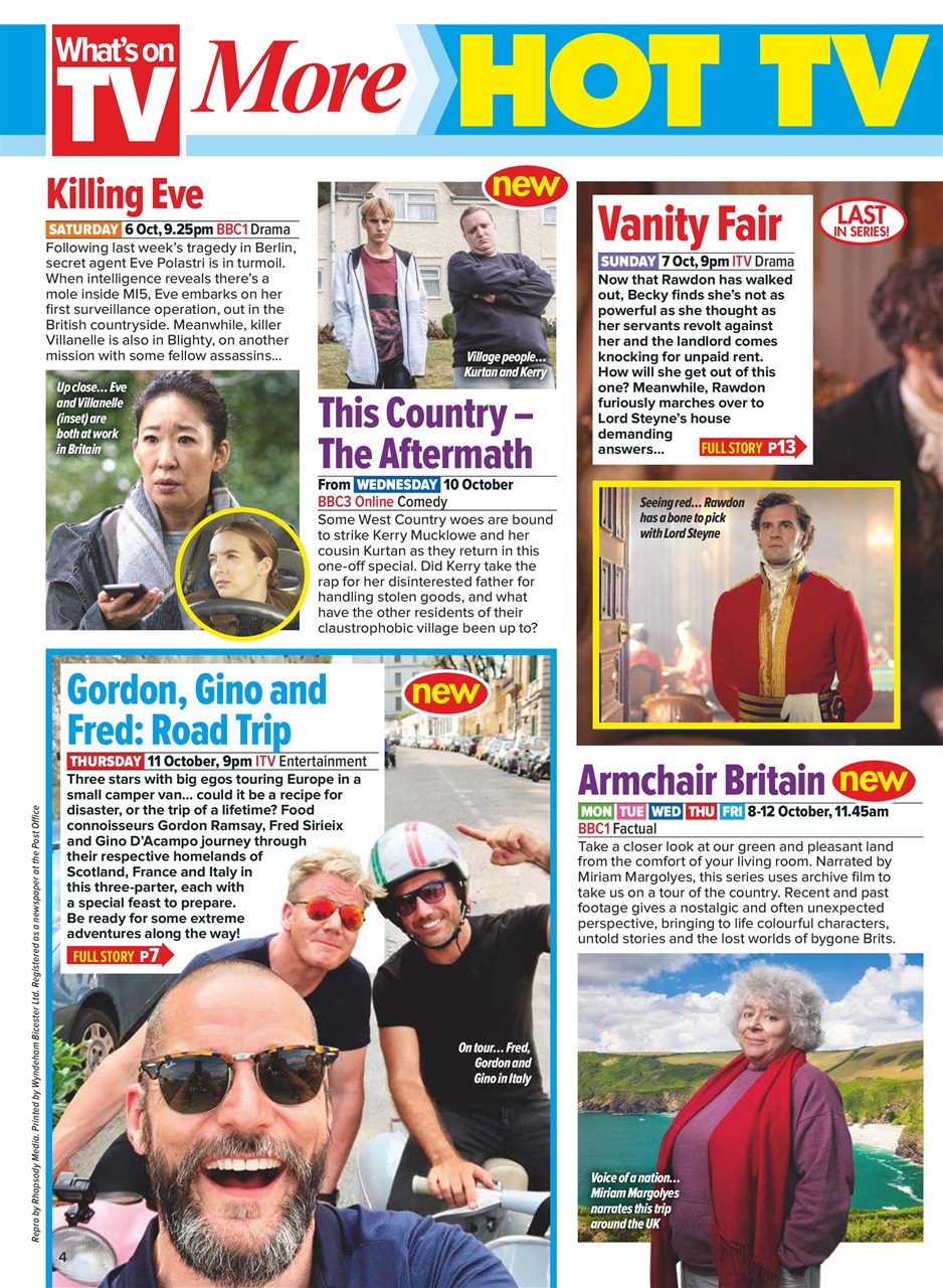 What's on TV Preview Pages