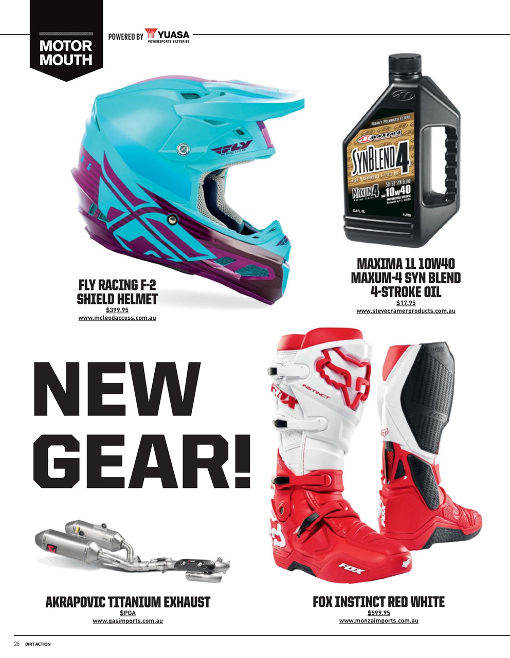 Dirt Action Preview Pages