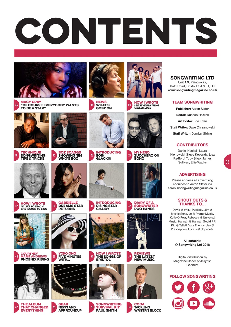 Songwriting Magazine Preview Pages