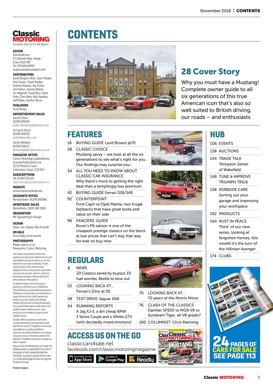 Classic Motoring Preview Pages
