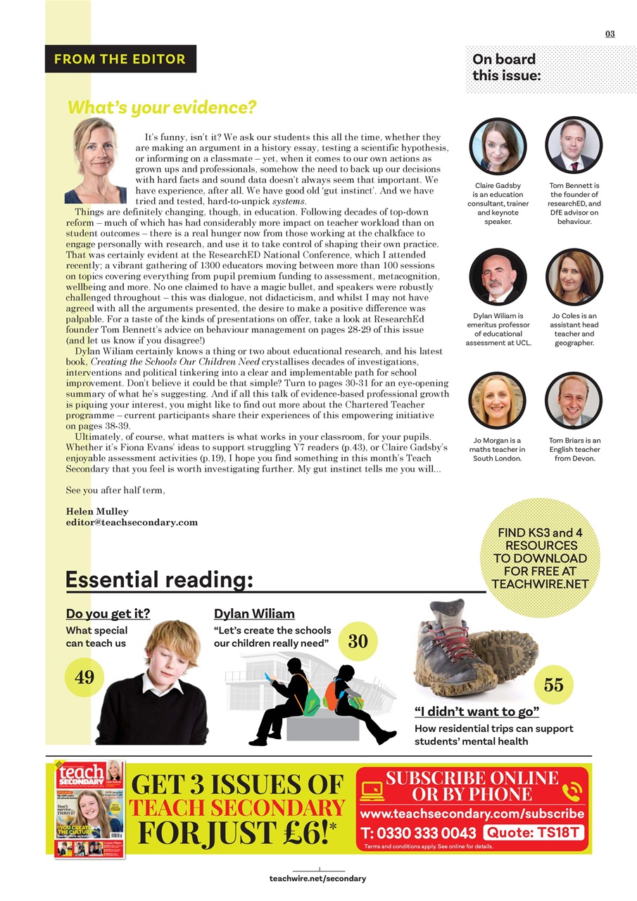 Teach Secondary Preview Pages