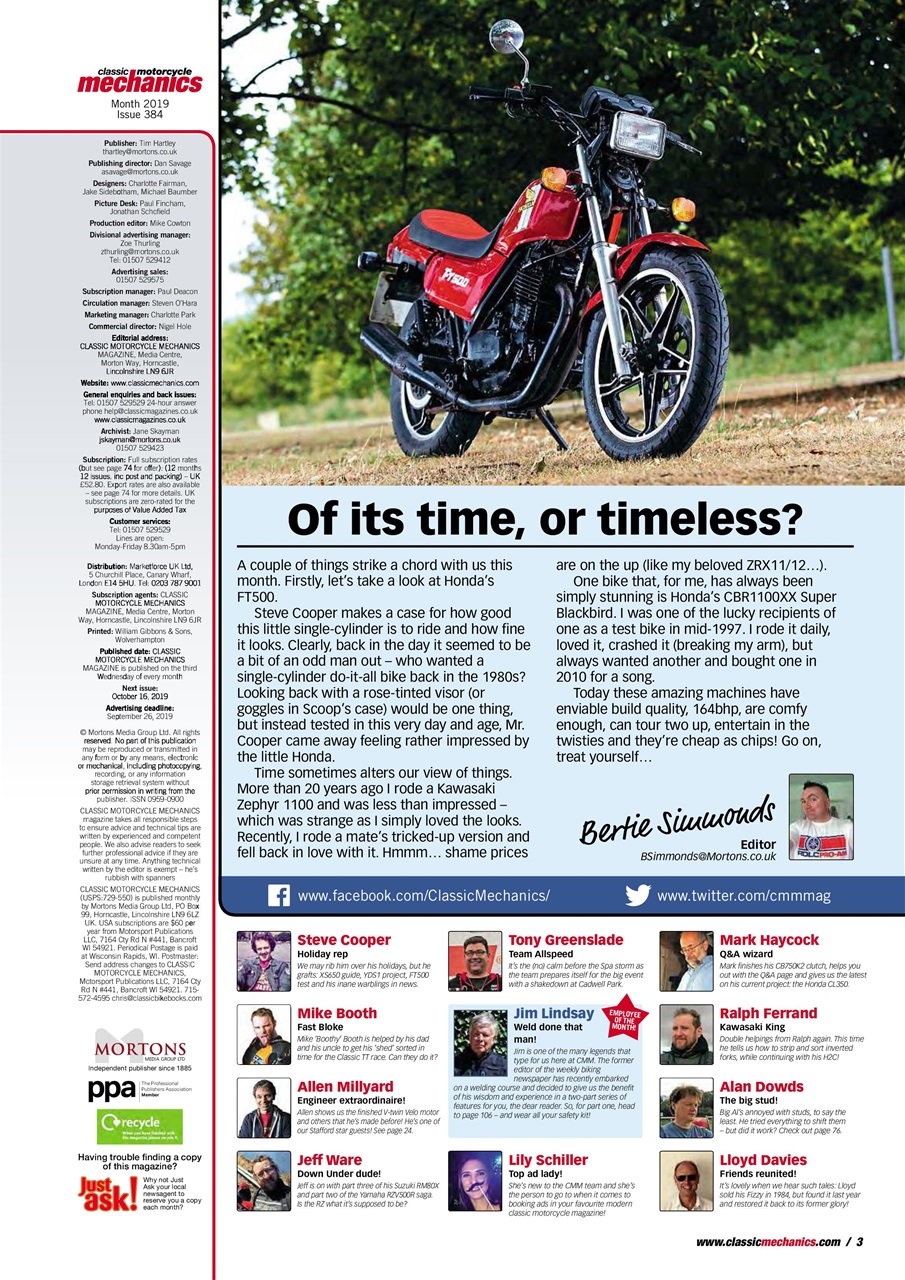 Classic Motorcycle Mechanics Preview Pages