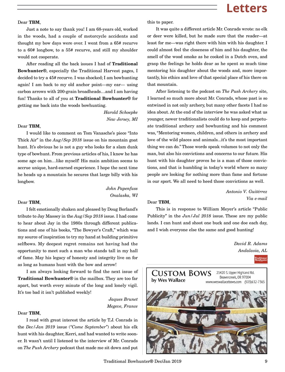 Traditional Bowhunter Magazine Preview Pages