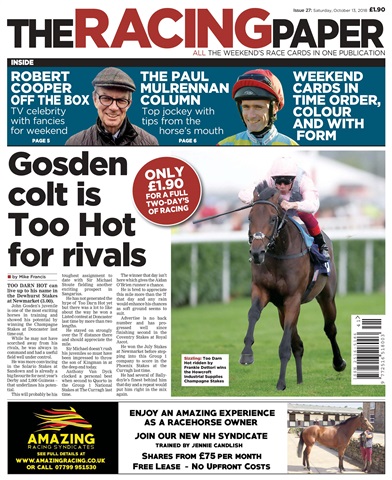 The Racing Paper issue 13th October 2018
