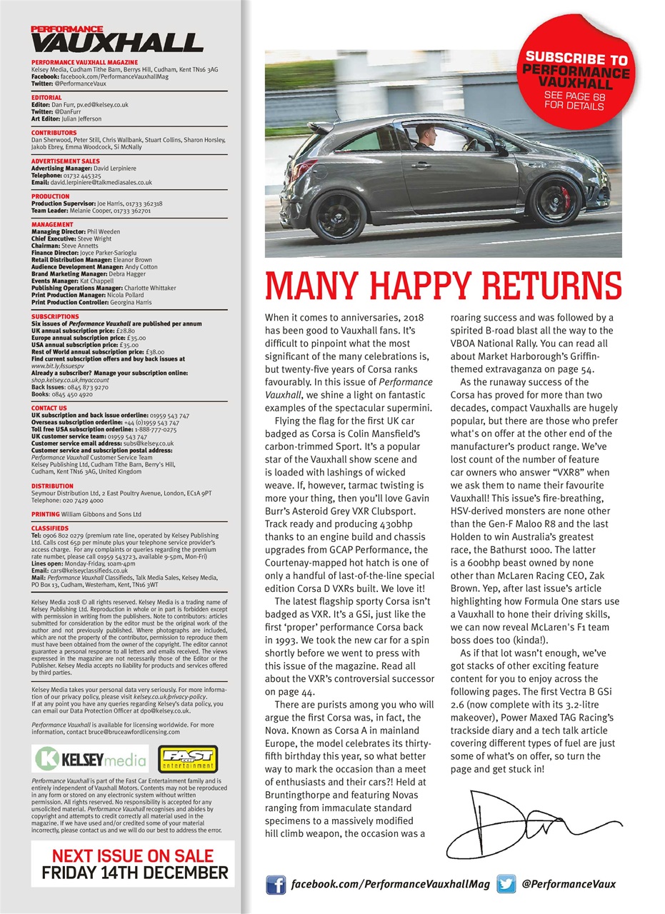 Performance Vauxhall Preview Pages