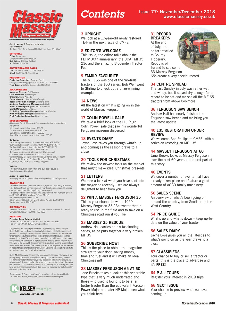 Classic Massey Preview Pages