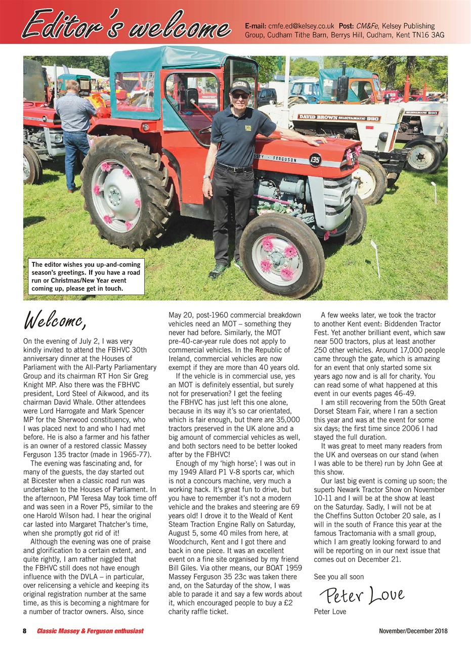 Classic Massey Magazine - Nov/Dec 2018 Back Issue