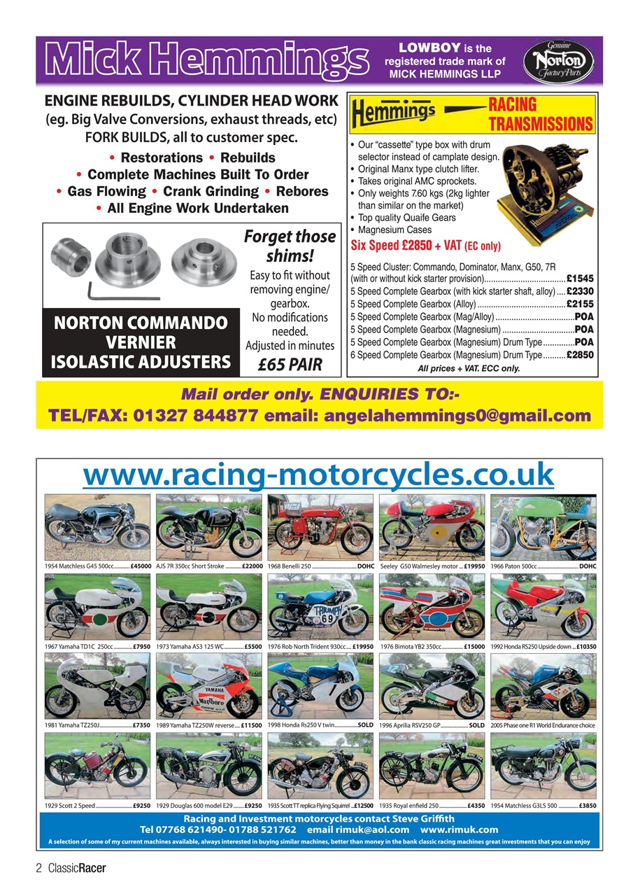 Classic Racer Preview Pages