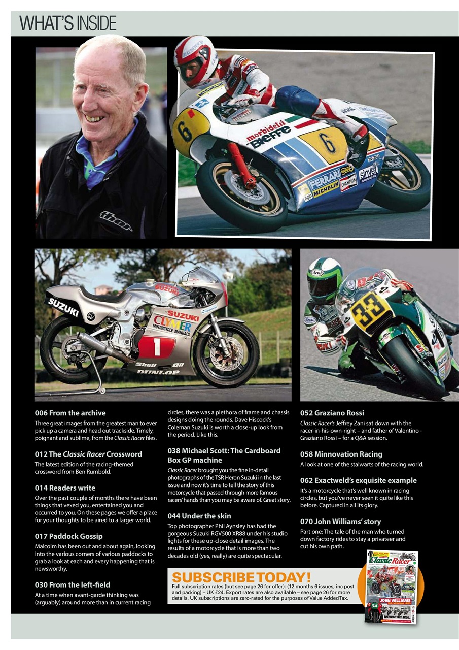 Classic Racer Preview Pages