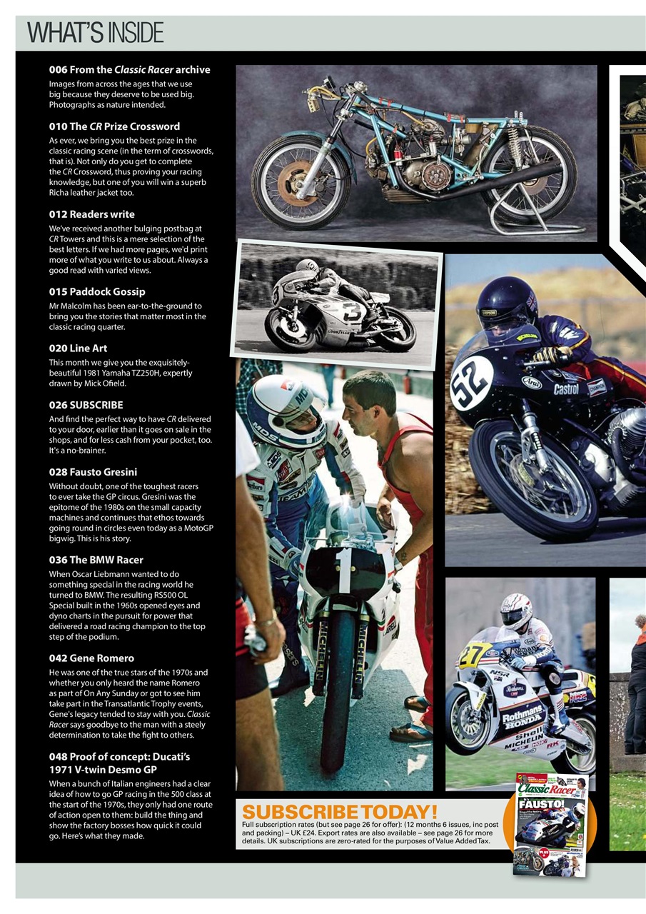 Classic Racer Preview Pages