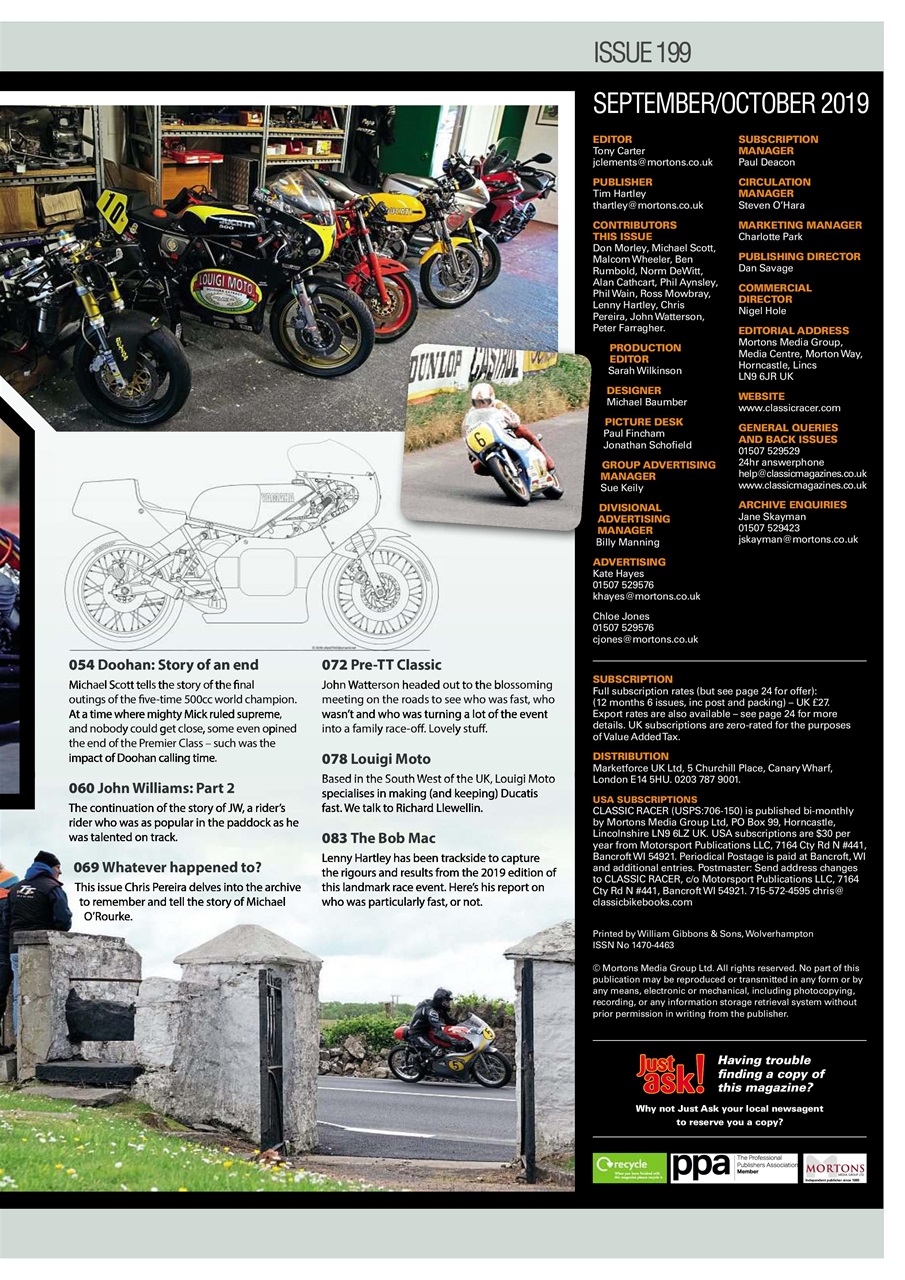Classic Racer Preview Pages