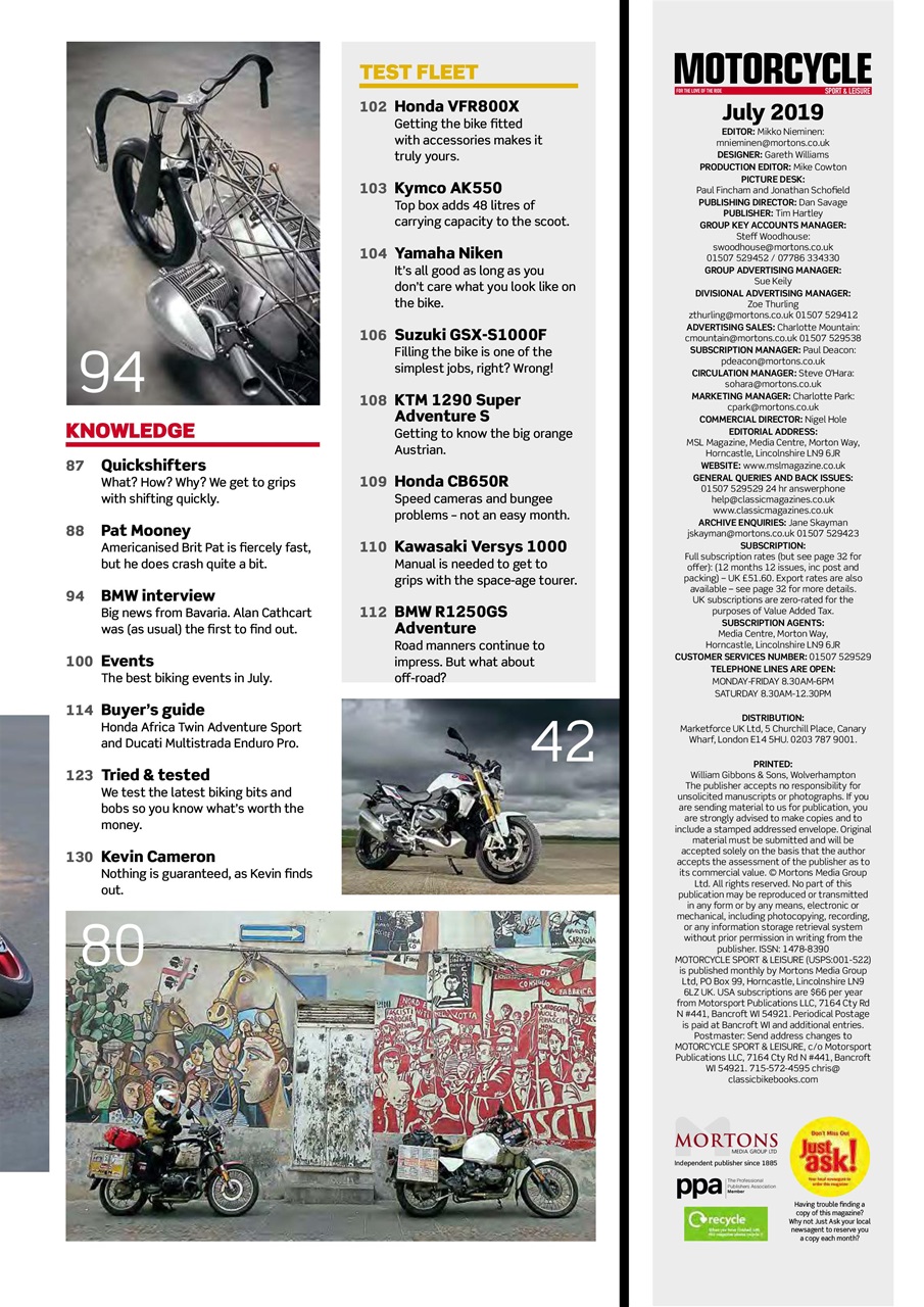 Motorcycle Sport & Leisure Preview Pages