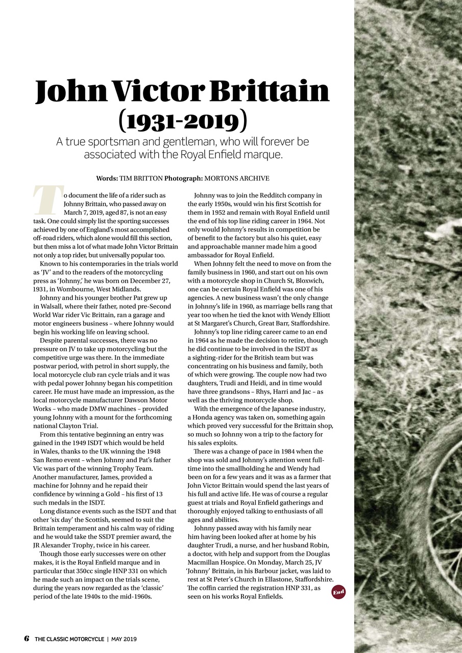 The Classic MotorCycle Preview Pages