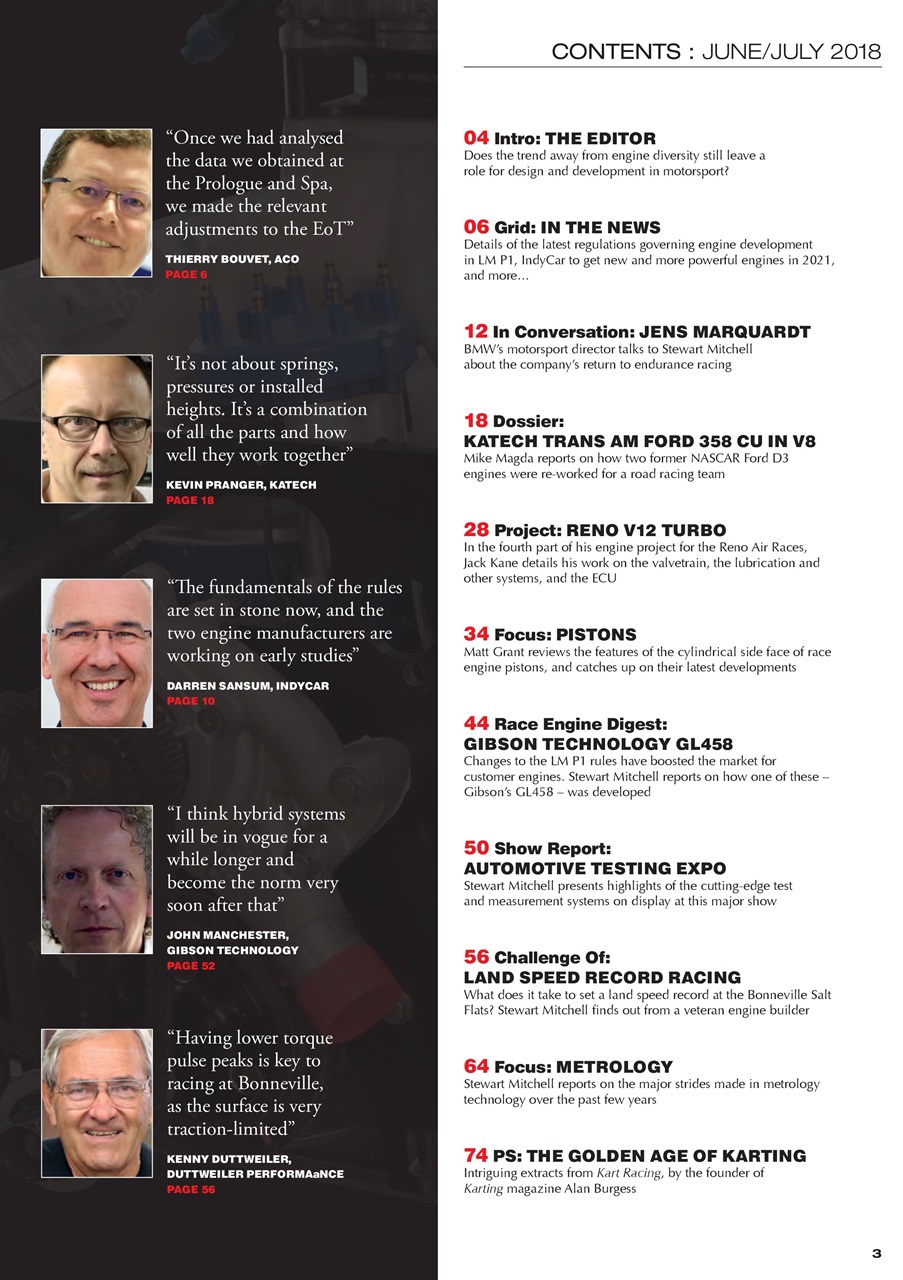 Race Engine Technology Preview Pages