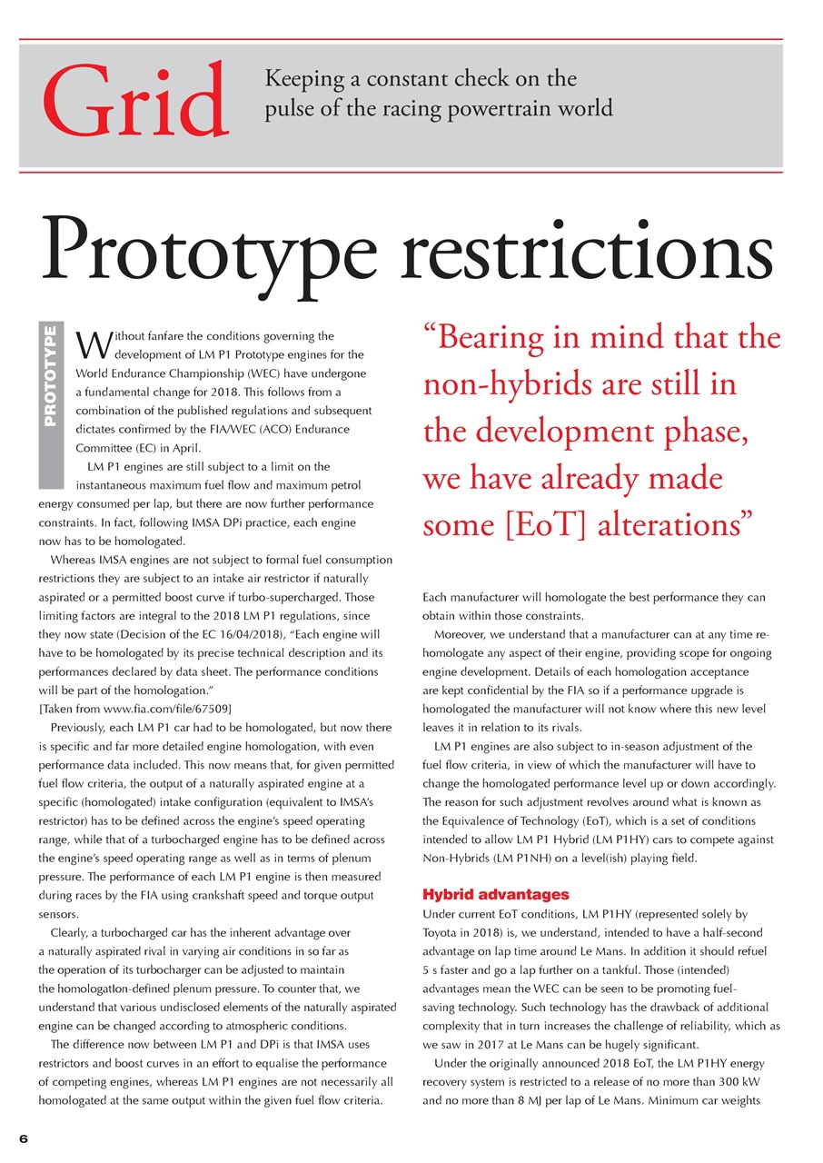 Race Engine Technology Preview Pages