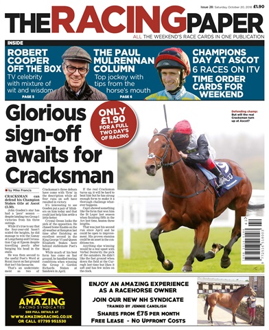 The Racing Paper issue 20th October 2018