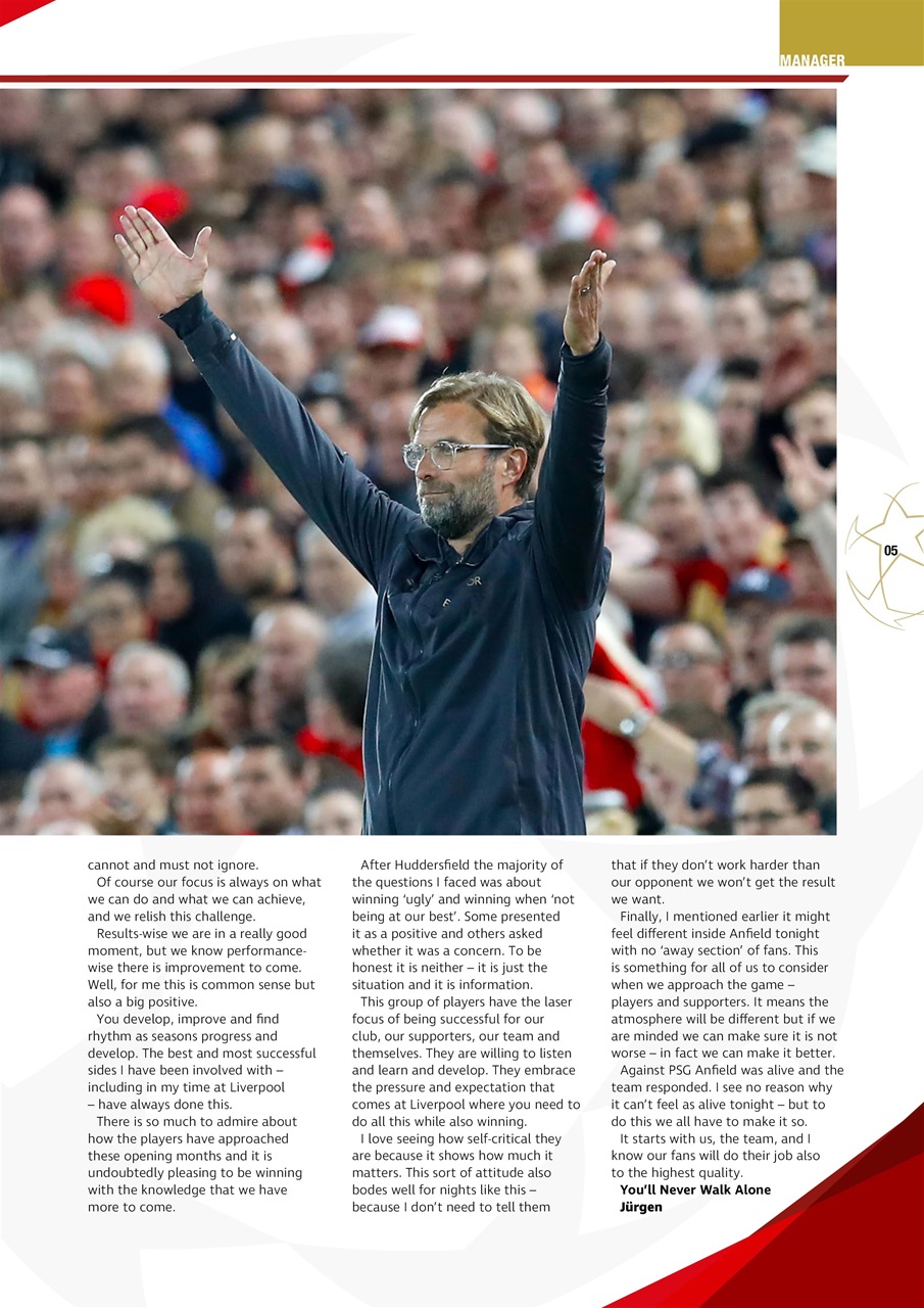 Liverpool FC Programmes Preview Pages