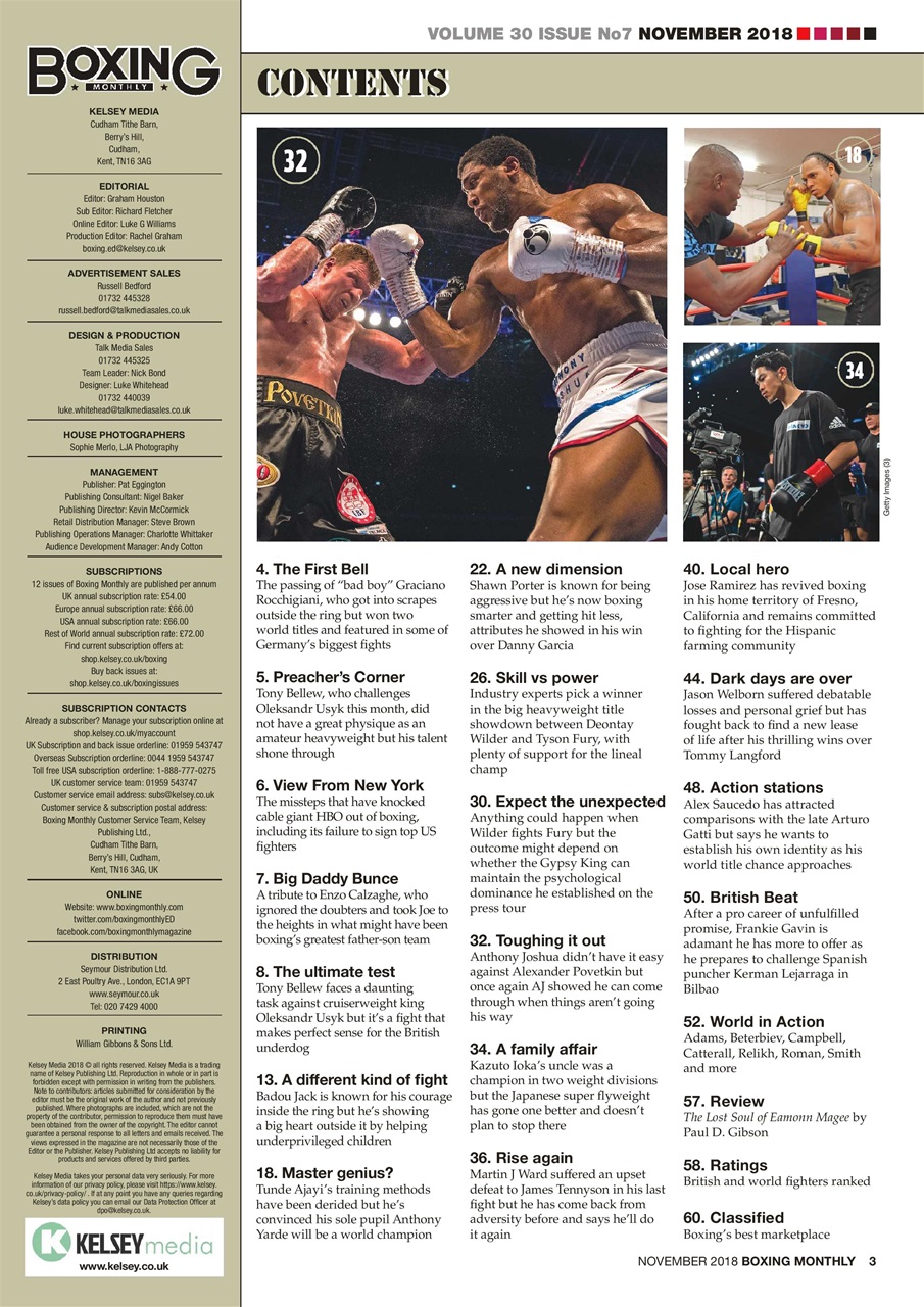 Boxing Monthly Preview Pages