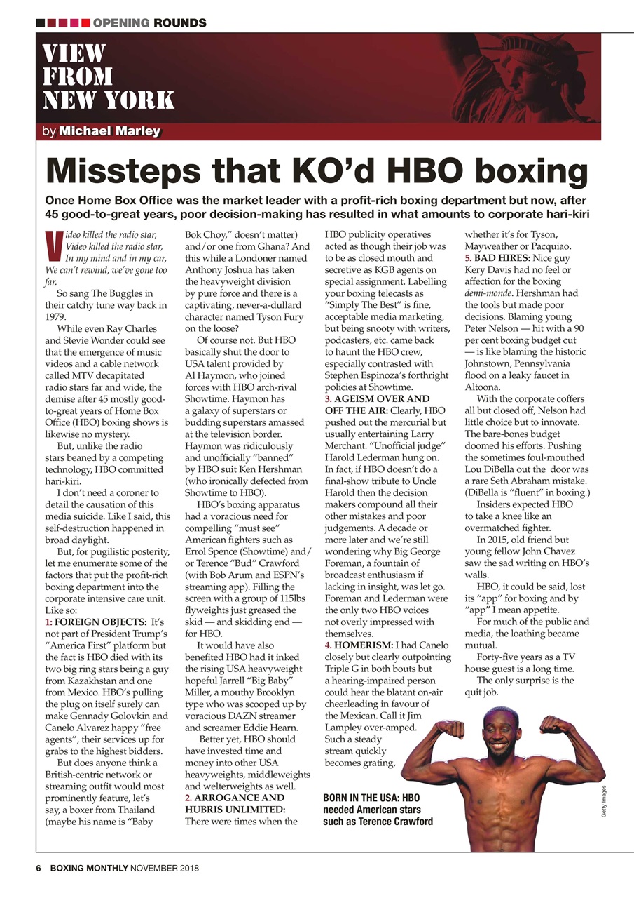 Boxing Monthly Preview Pages