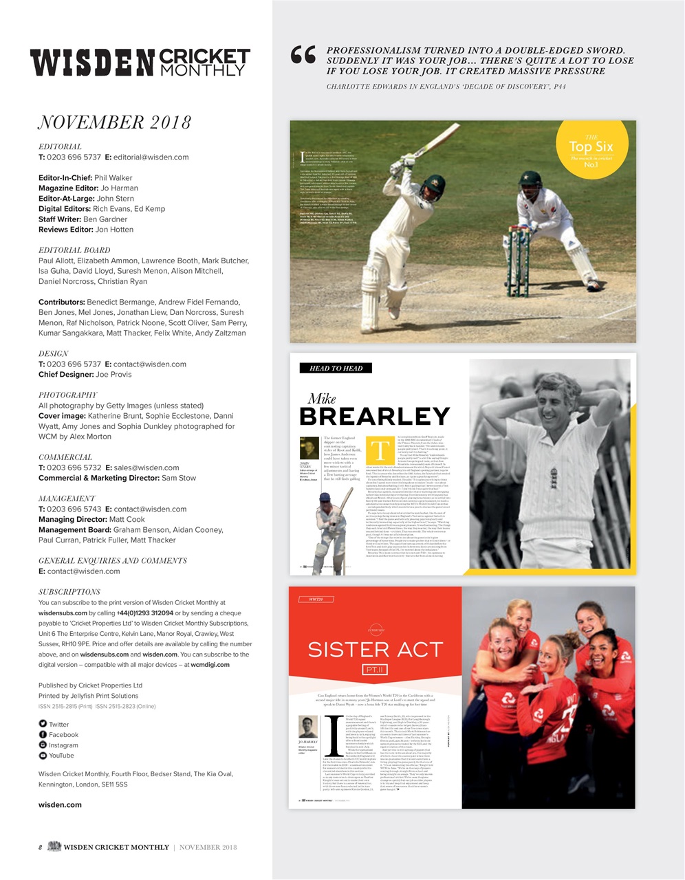 Wisden Cricket Monthly Preview Pages